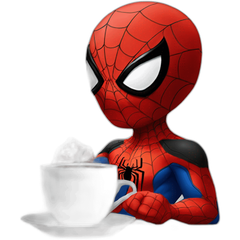 spiderman making coffee emoji