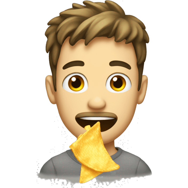 drunk guy eating chips emoji