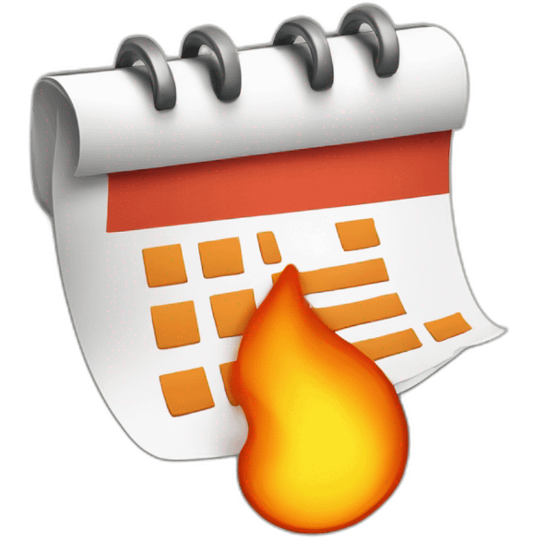 a calendar with fire because need to pay the bill emoji