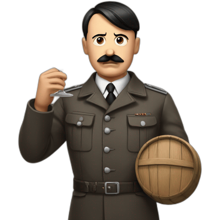 Hitler holding wine emoji