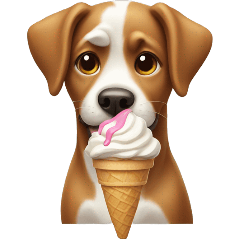 dog with ice cream emoji