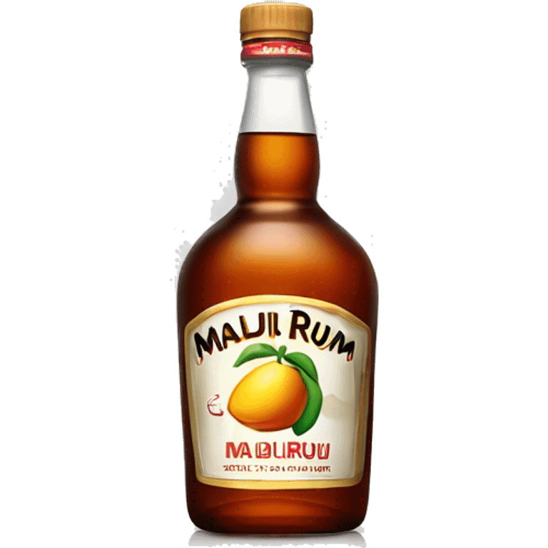 Realistic Malibu rum bottle isolated.  emoji