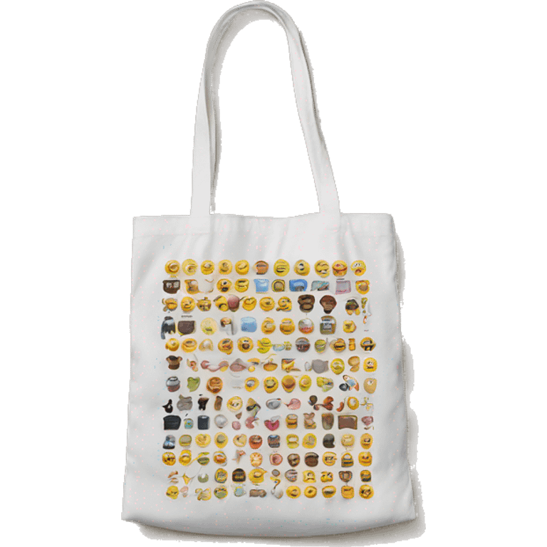 Tote bag with many keychains emoji