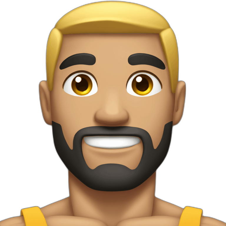 black hair caucasian male bodybuilder emoji