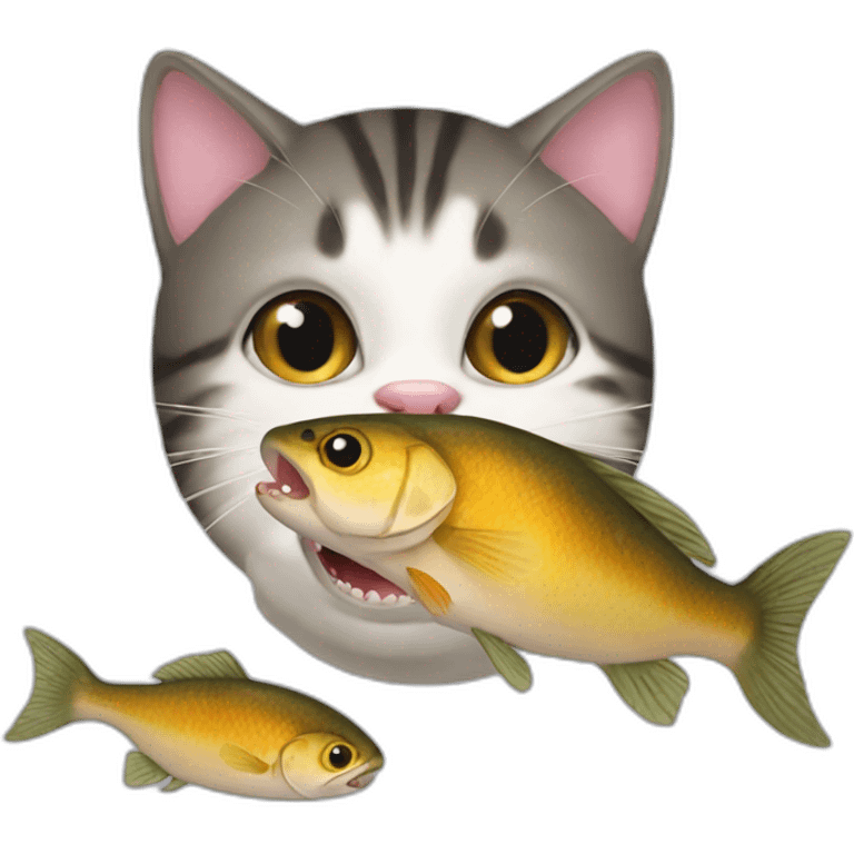 fish eating cat emoji