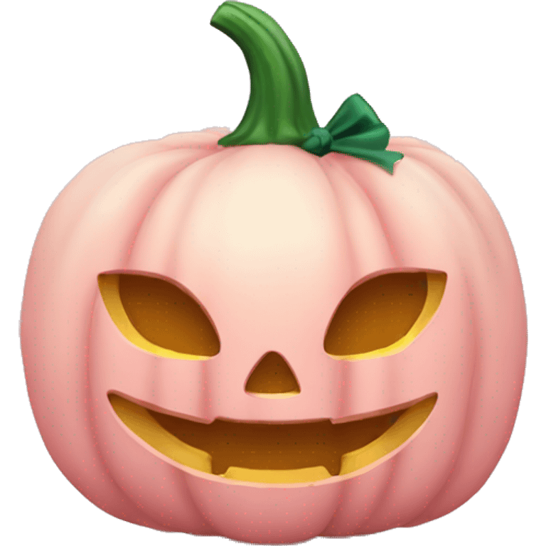 Light pink Pumpkin with a bow emoji