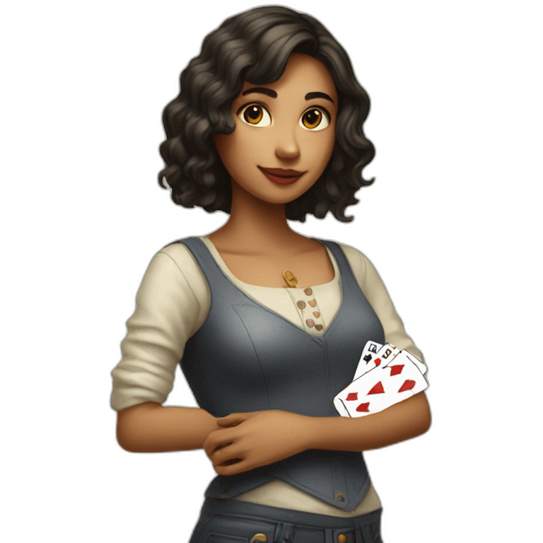 girl-with-deck-of-cards emoji