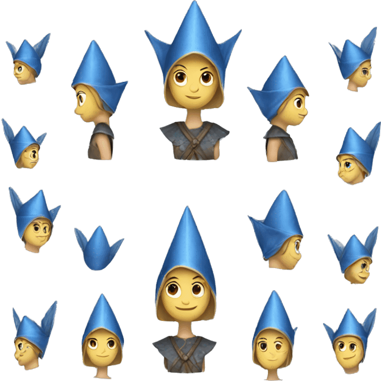 Blue medieval fairy pointed hat emoji