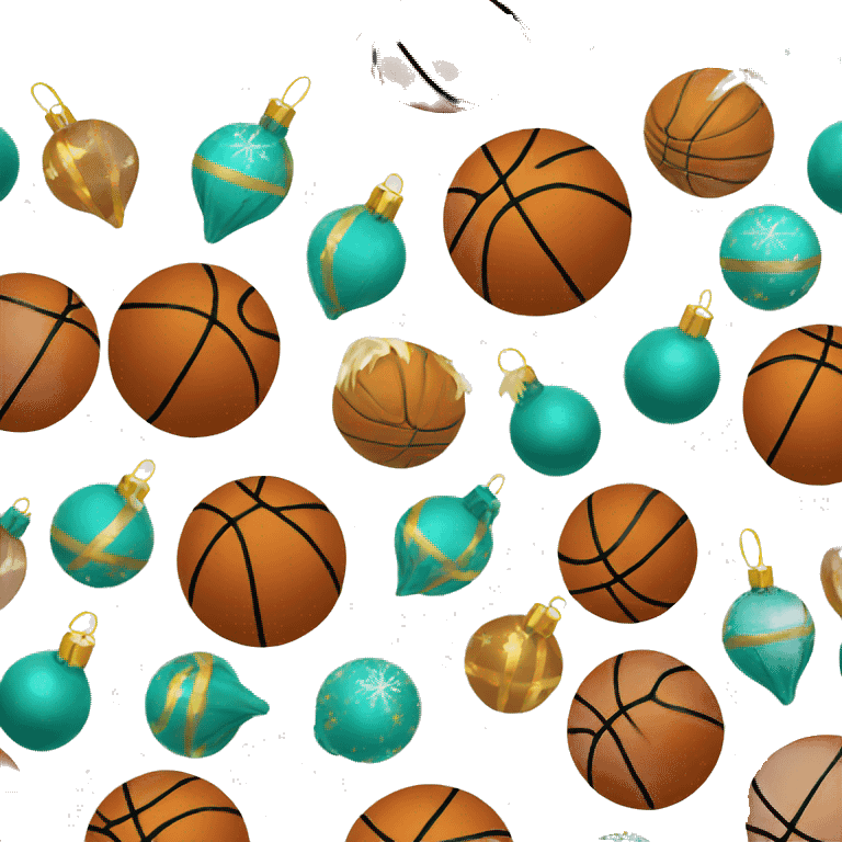 christmas themed basketball emoji