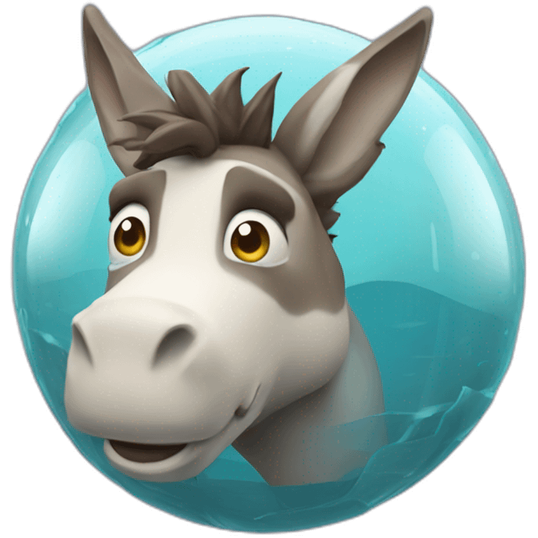 3d sphere with a cartoon gamy water Donkey skin texture with wandering eyes emoji