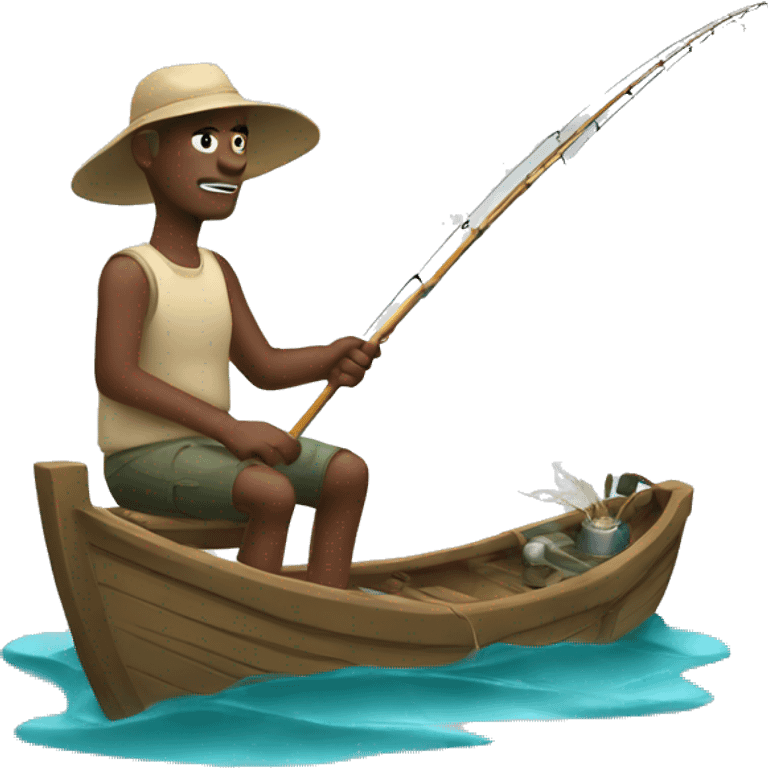 guy fishing with a mythical rod emoji