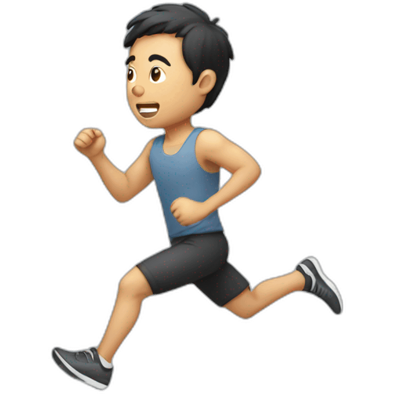 asian man running fast emoji