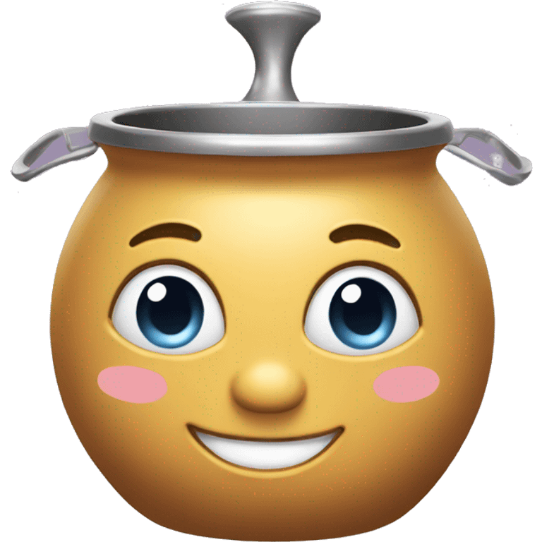 magical kitchen pot with smiling face emoji