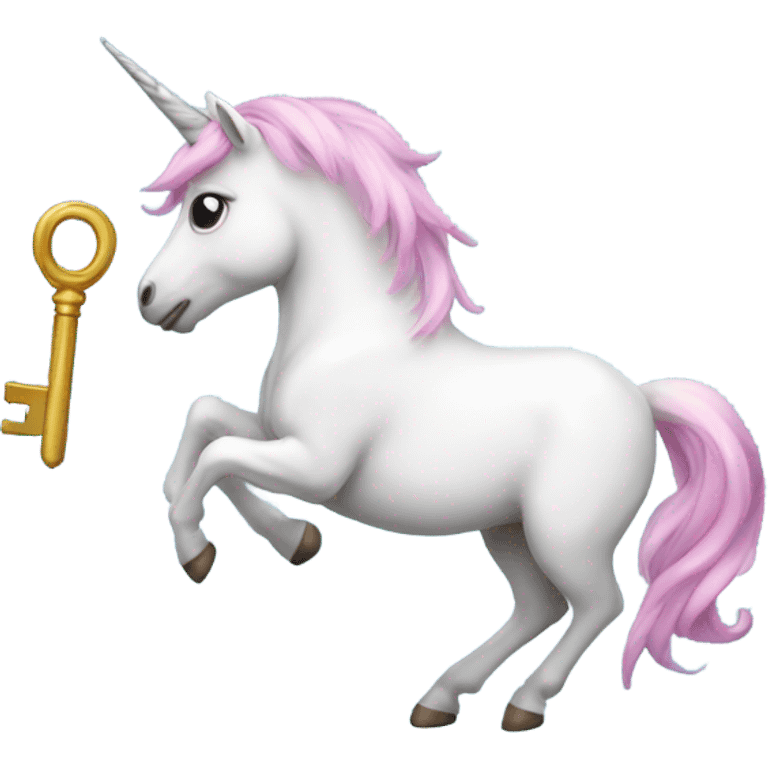 Unicorn with key emoji