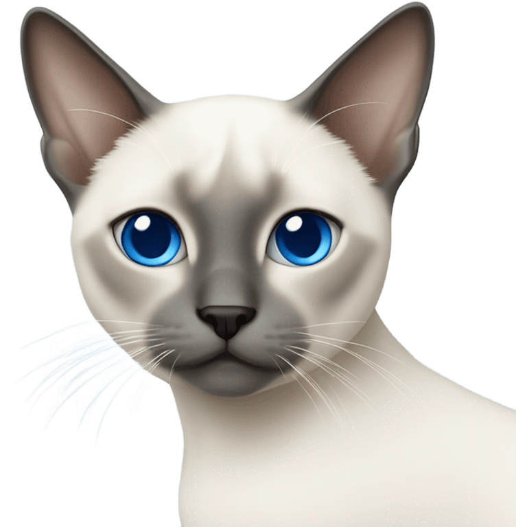 White Siamese cat with blue cross eye￼s emoji