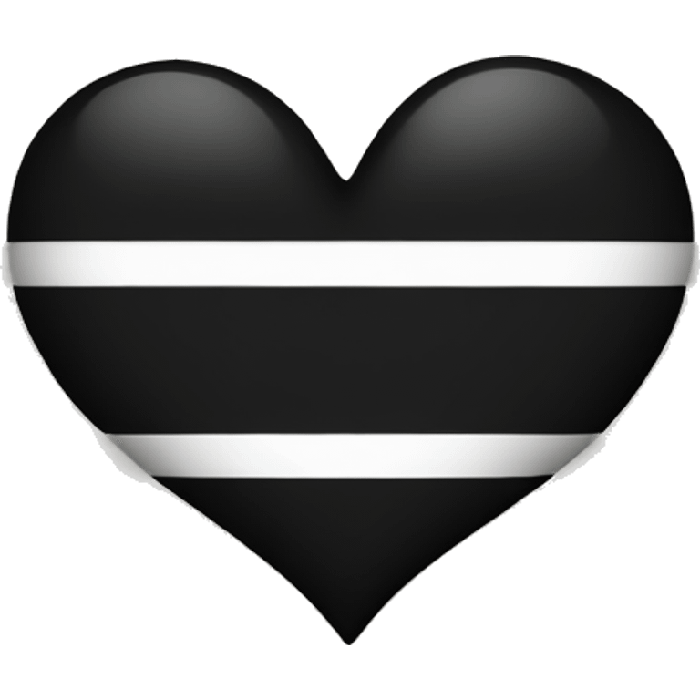 Half white half black heart emoji