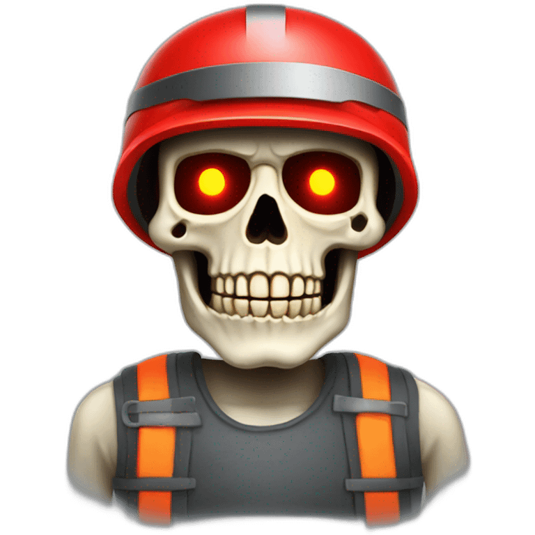 Developer Skeleton skull with red safety helmet emoji