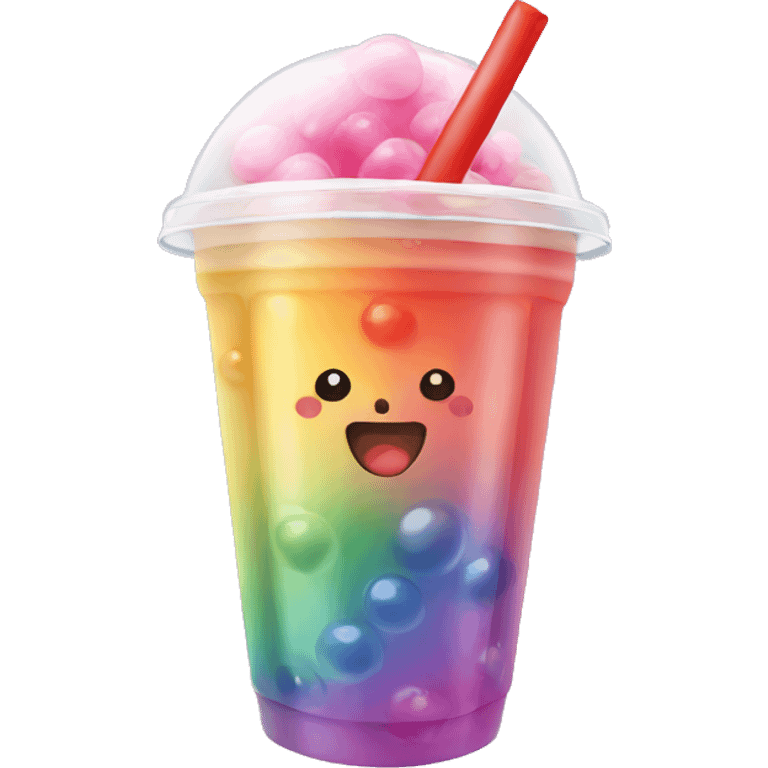 rainbow bubble tea emoji