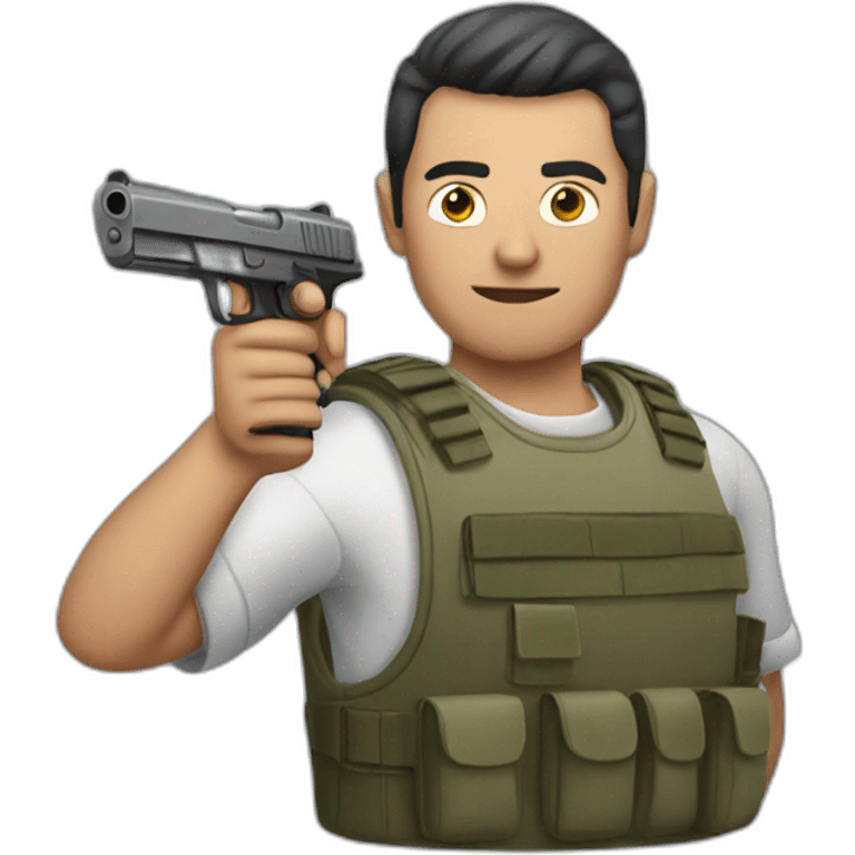 Man using gun emoji