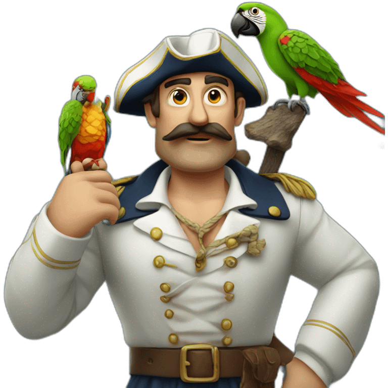 Tough salty sailor with cigar and parrot emoji