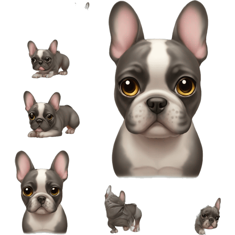 Dawn color cute girl frenchie emoji