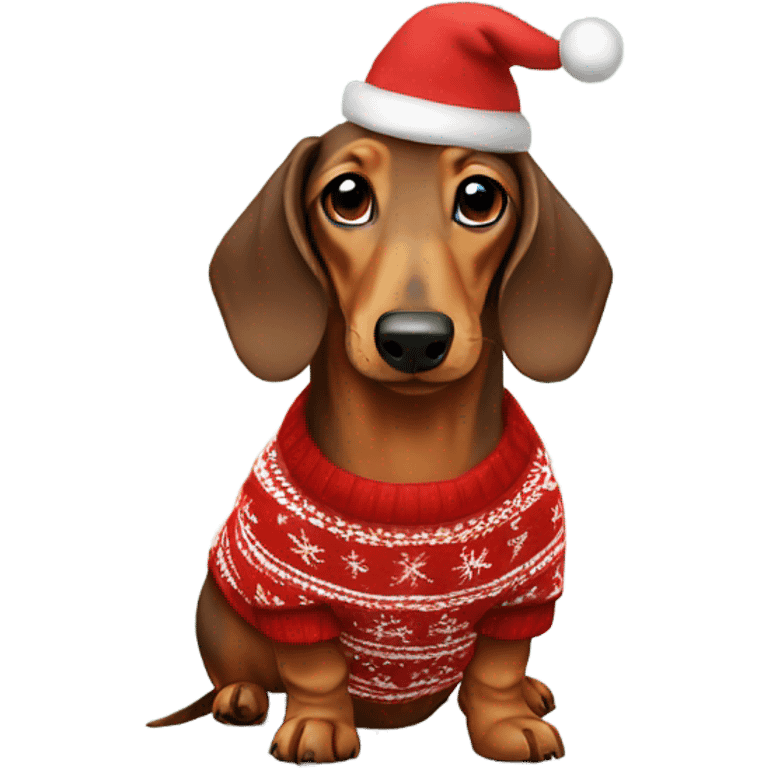 Dachshund wearing a Christmas sweater  emoji