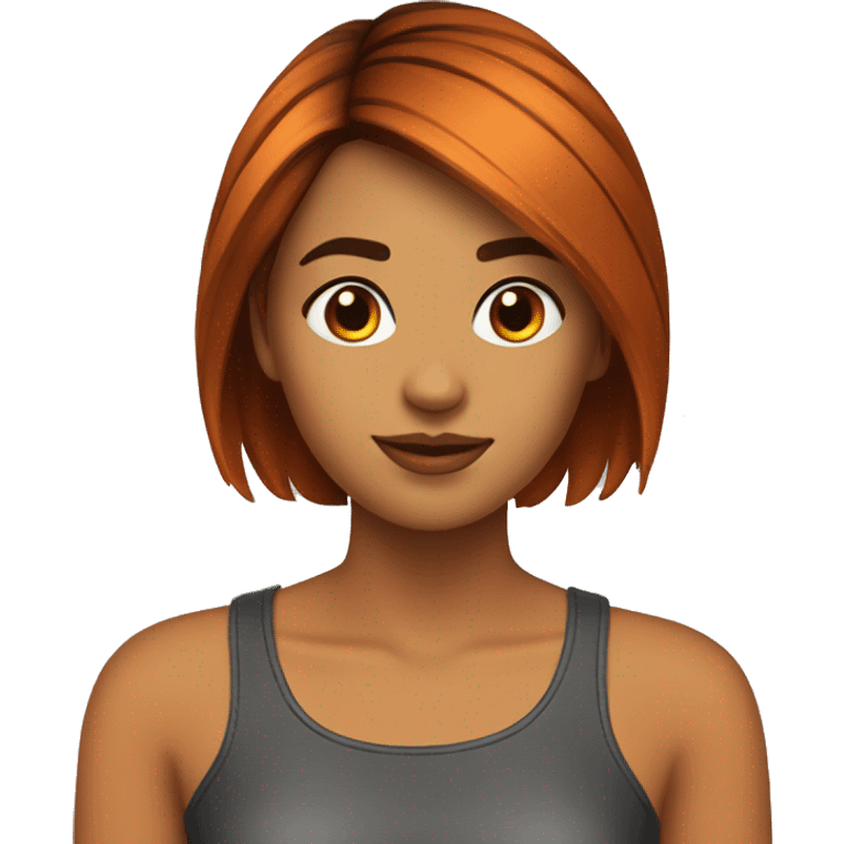  Chica de cabello naranja con un corte corto y emoji