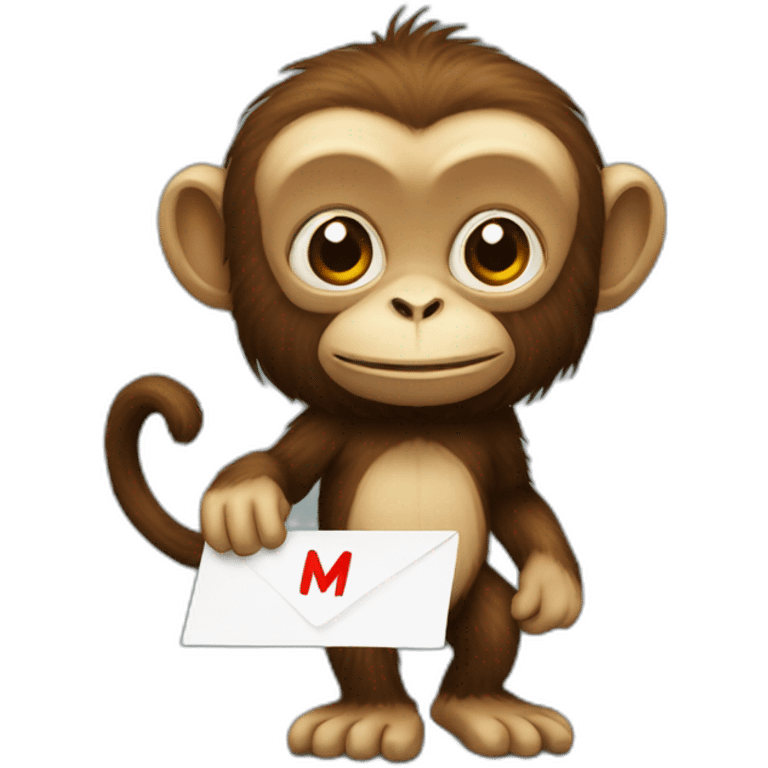 Monkey with a letter M simplistic gremlins emoji