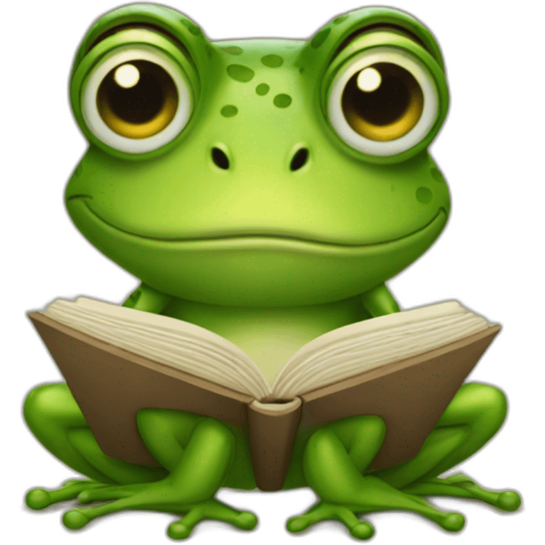 A frog reading emoji