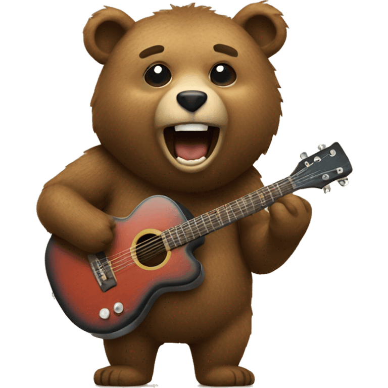 bear play guitar  emoji