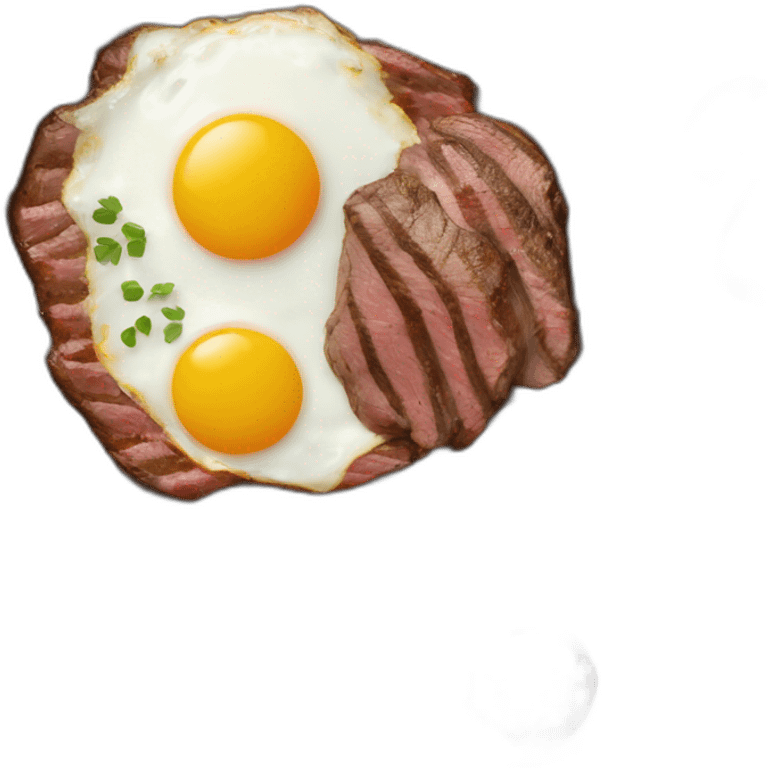 Frying pan with steak and eggs emoji