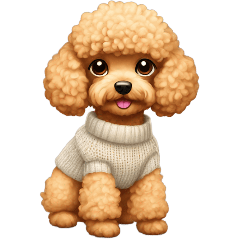 Apricot Toy poodle with sweater emoji