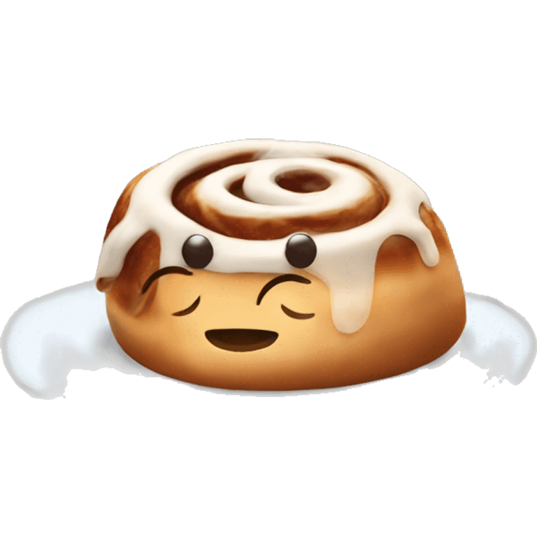 Steaming cinnamon roll emoji