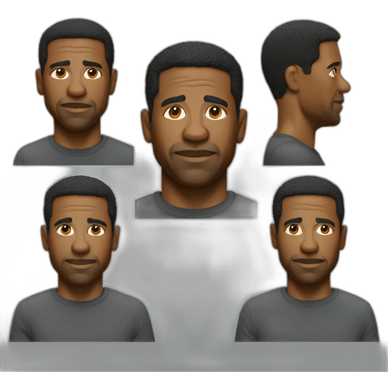 actor Denzel Washington wearing t-shirt emoji