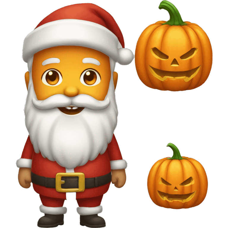 santa claus with a halloween pumpkin  emoji