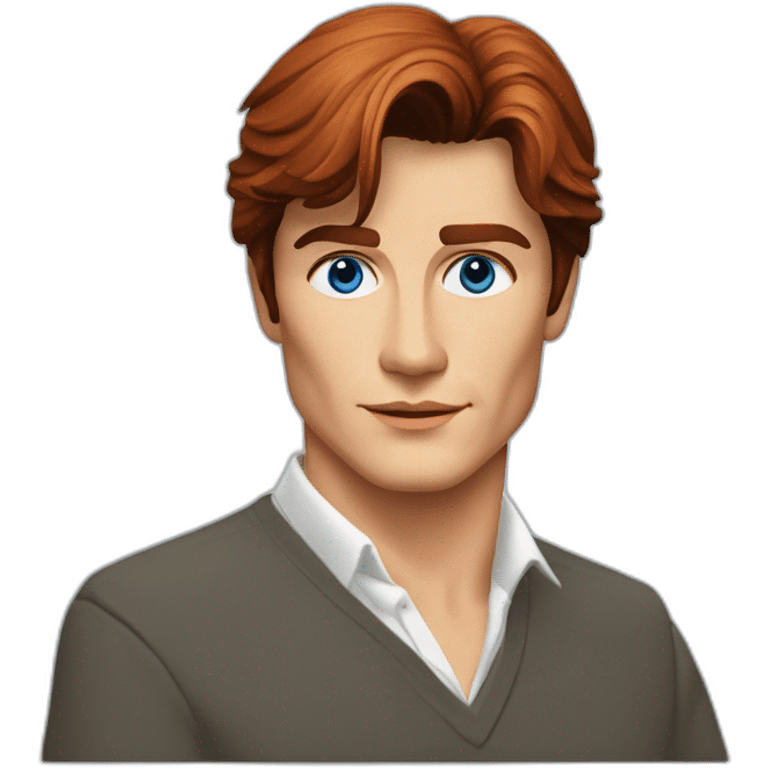 Alain Delon young programmer blue eyes short red hair emoji