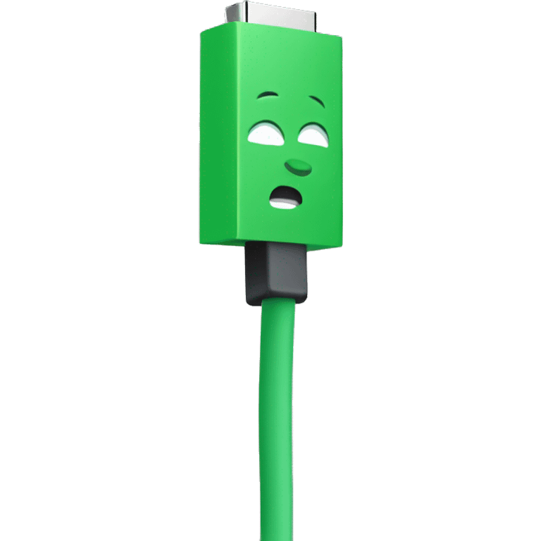 Green usb cable emoji