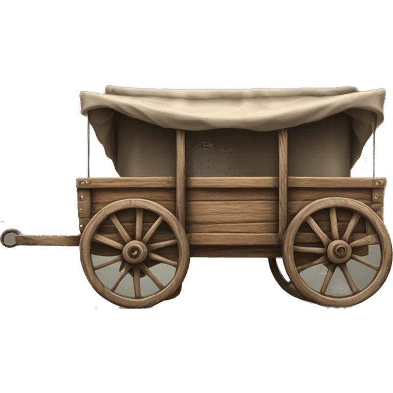 Realistic wood cart gypsy trailer isolated.  emoji