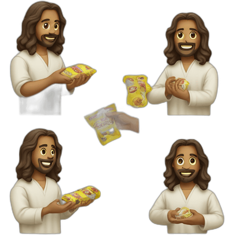 Jesuschrist handing out condoms emoji