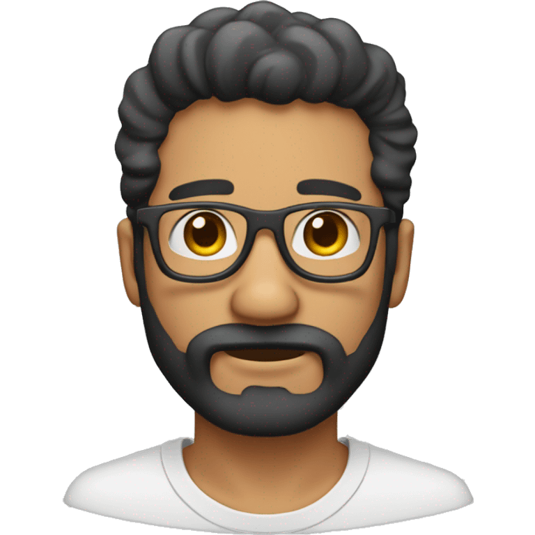 un hommbre sin pelo con lentes y barba emoji