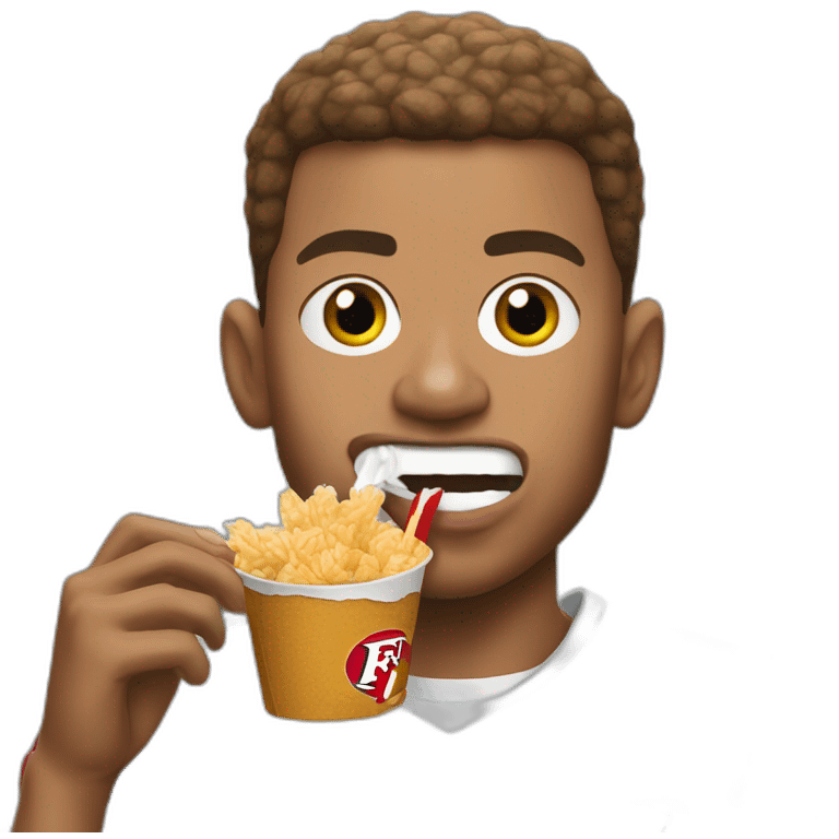 Mbappé eating KFC emoji