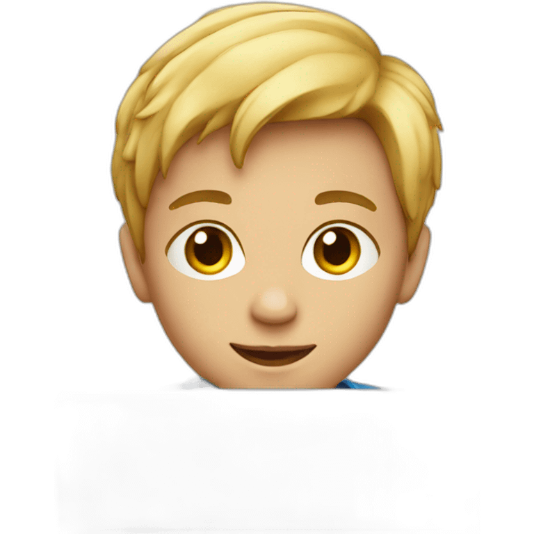 young boy with laptop emoji