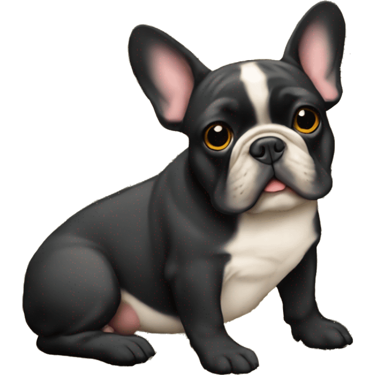 Black-and-tan French bulldog on gold coins   emoji