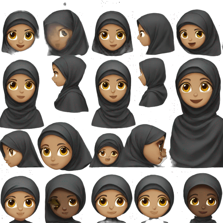 realistic black haired girl with a hijab emoji