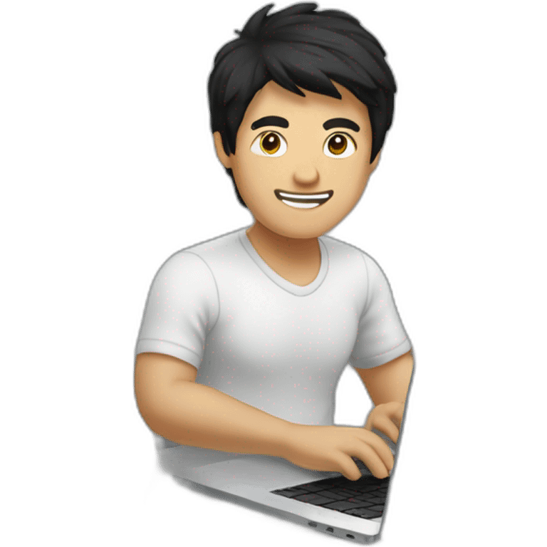 asia-man-black-hair-on-glass-with-laptop emoji