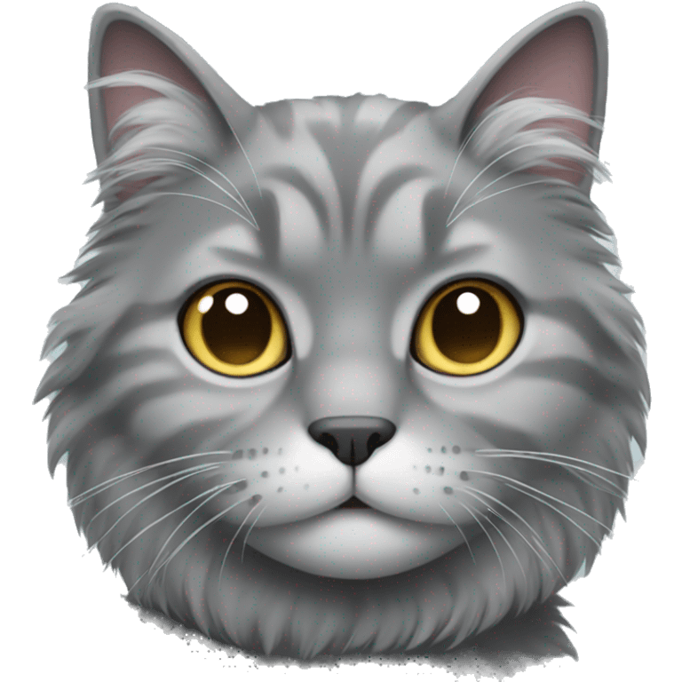 grey cat fluffy  emoji