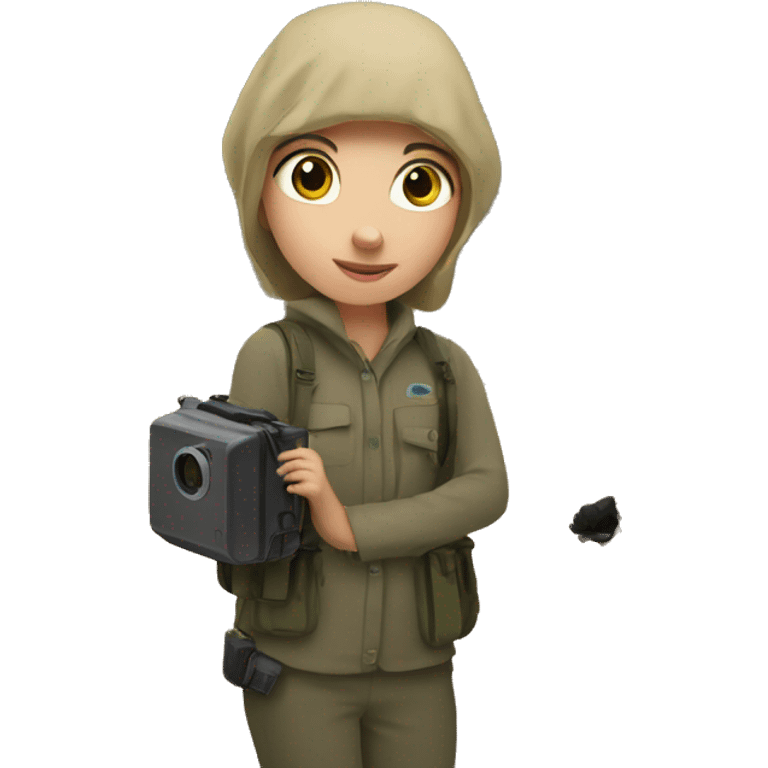 girl with trailcam emoji