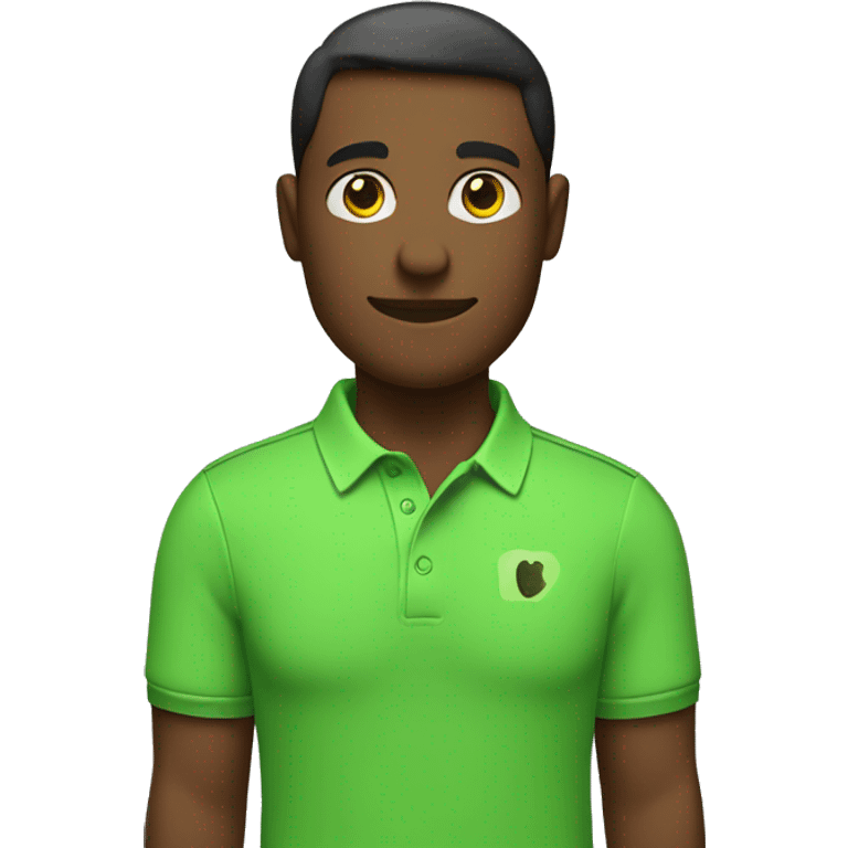 apple green polo shirt while crossing his arms emoji