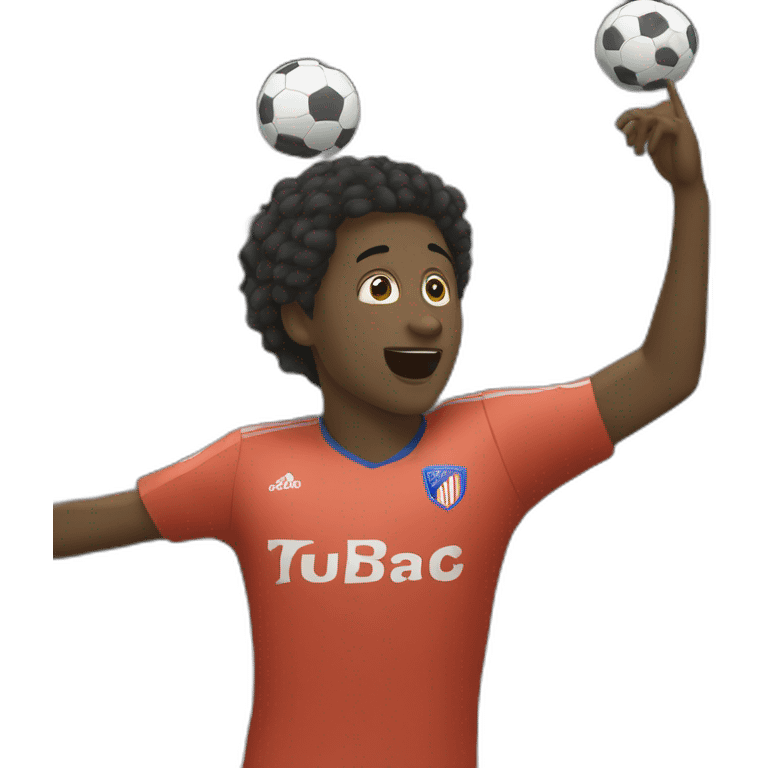 garçon qui reve de marquer un goal au foot emoji