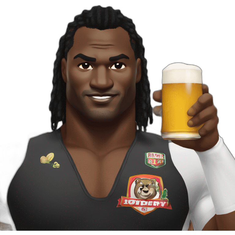 Francis ngannou qui boit une bière emoji